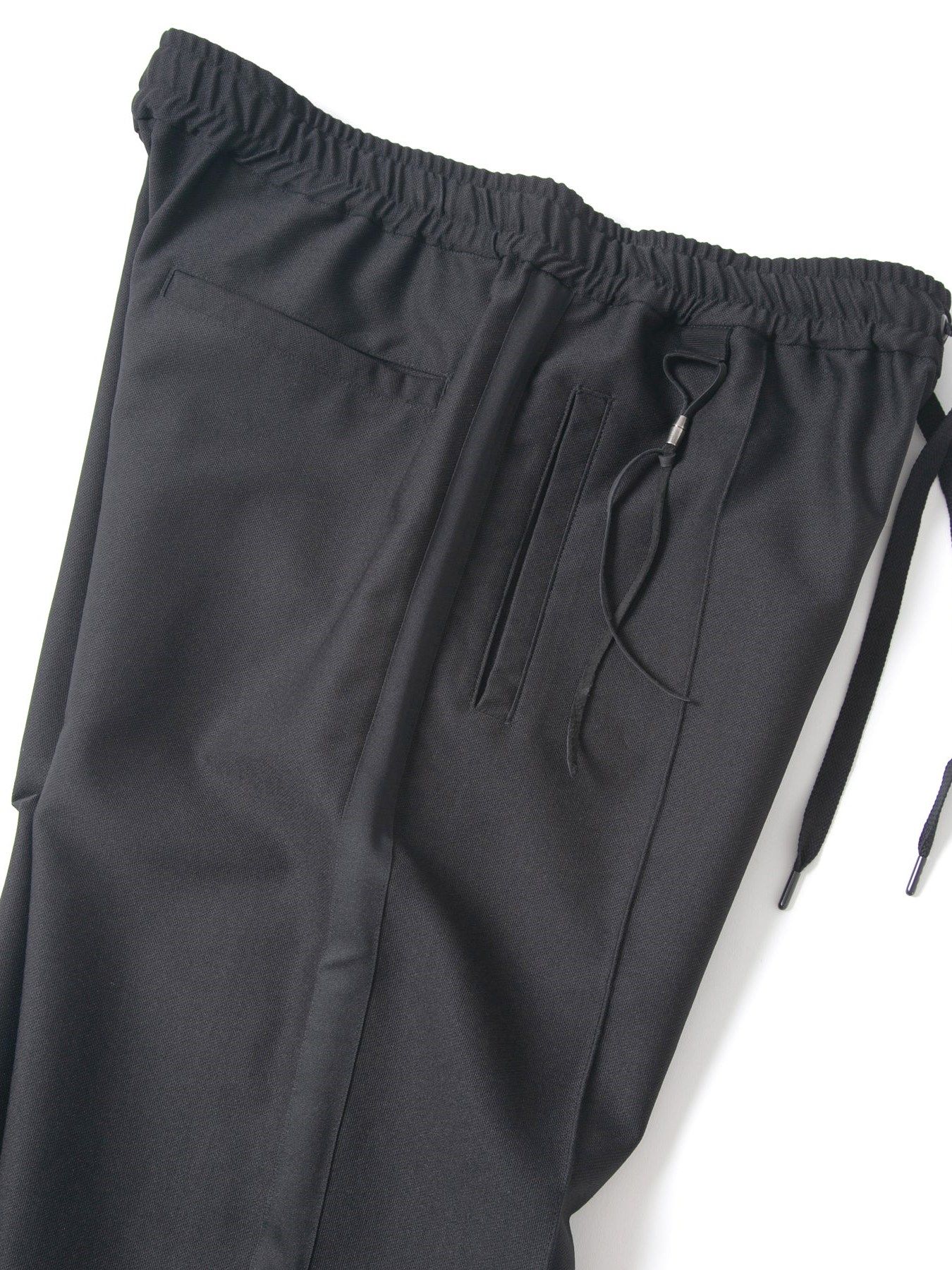 ポリ キュプラ ナイロン ハイブリッドジャージ トラック テーパードパンツ / Track Taperd Pants / ブラック 【STRUM】