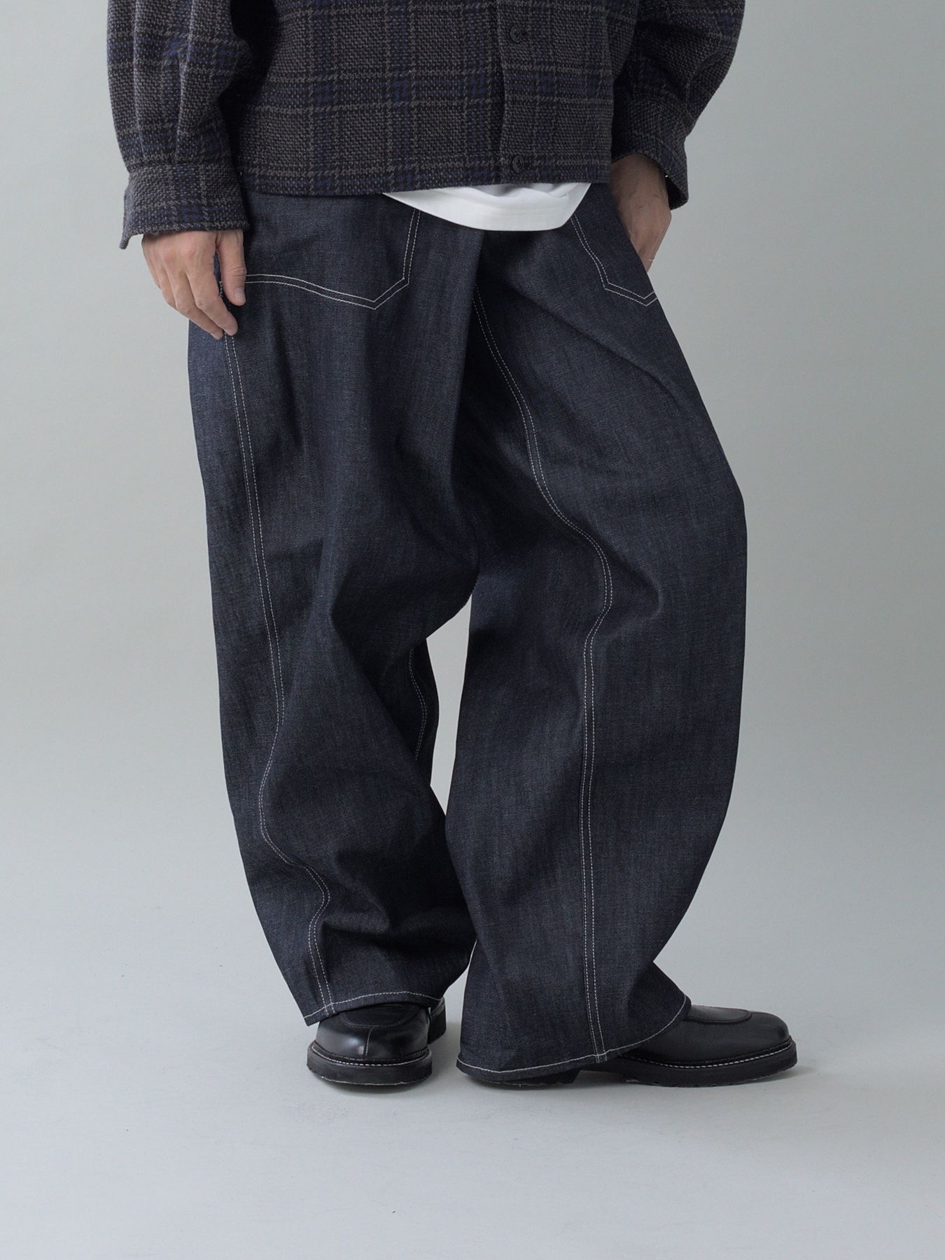 【予約品 5月6日(水) 締切】USN-DENIMTROUSERS / デニムミリタリーパンツ / インディゴ × 生成りステッチ