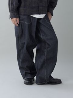 【予約品 5月6日(水) 締切】USN-DENIMTROUSERS / デニムミリタリーパンツ / インディゴ × 生成りステッチ