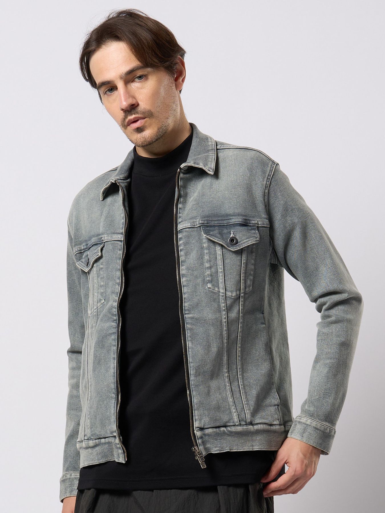 【予約品 9月23日(火) 締切】denim zip blouson / デニムジップブルゾン / アイスグレー