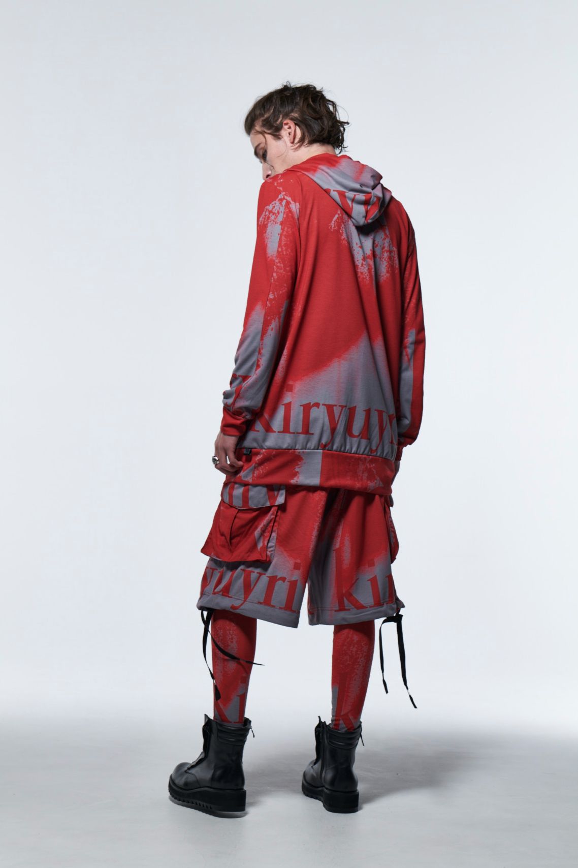 《予約品》 FlareShortCargoPants / レッド＆グレー 【kiryuyrik】 2023年2月以降入荷予定