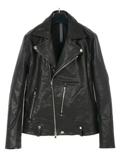 【予約品 9月27日(日) 締切】フルタンニン ピット鞣し シュリンク ホース ハイド ダブル ライダース / HI-FLYER / BLACK