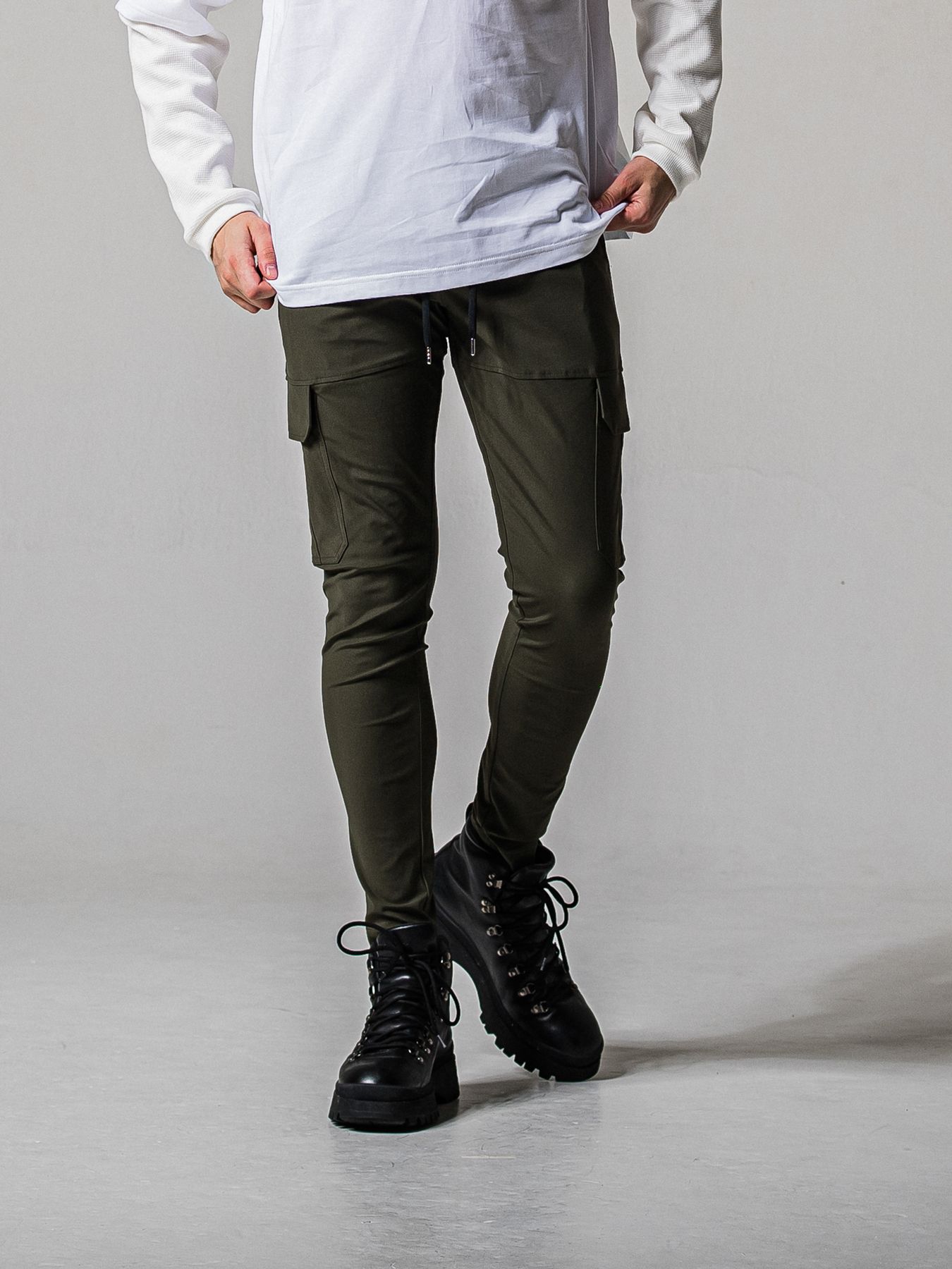 【予約品 11月16日(日) 締切】DARREL CARGO PT / ダレル ナイロンカーゴパンツ / カーキ×ブラック