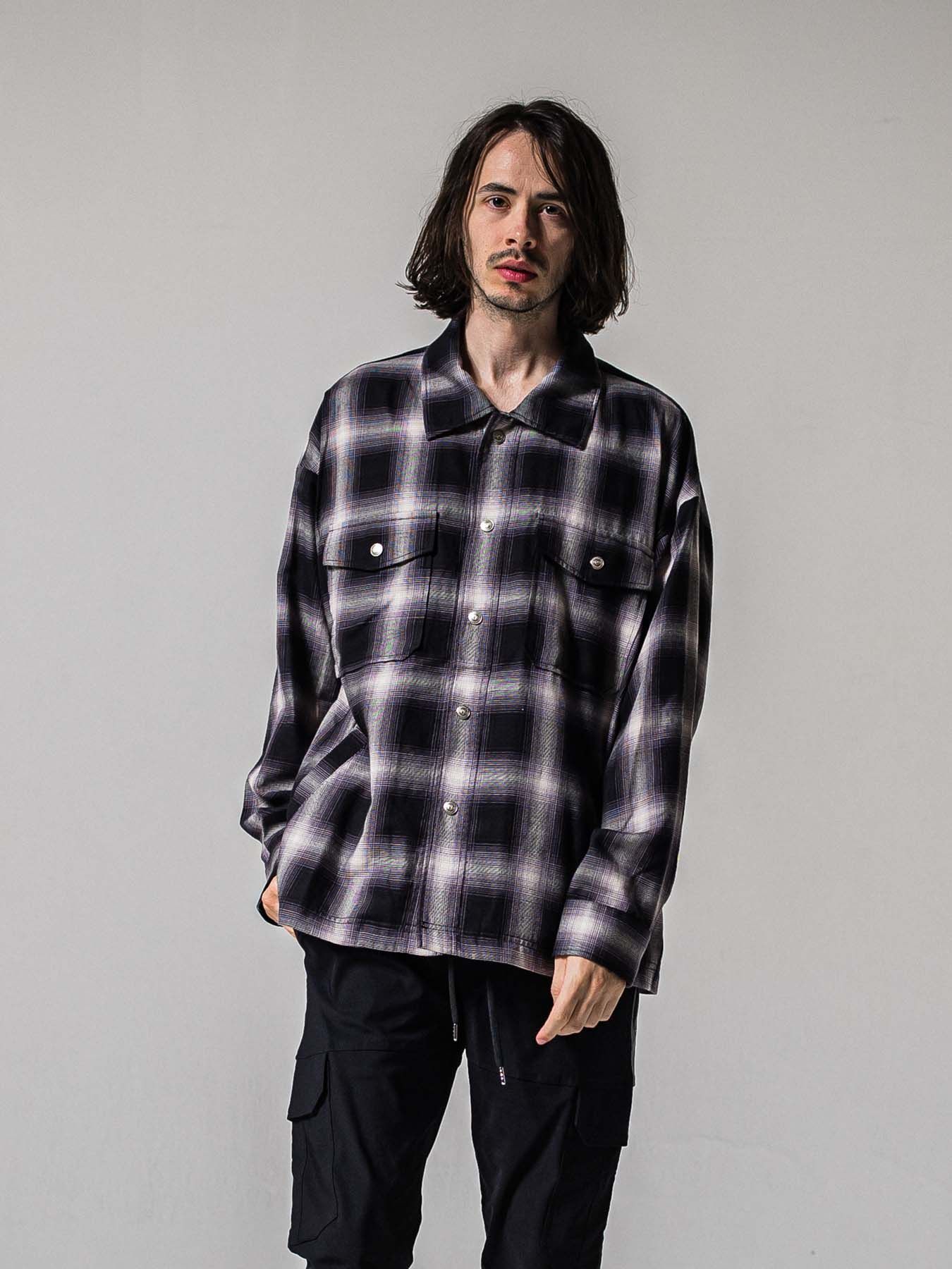 【予約品 11月16日(日) 締切】50s CHECK JK / オンブレチェック シャツジャケット / ブラック