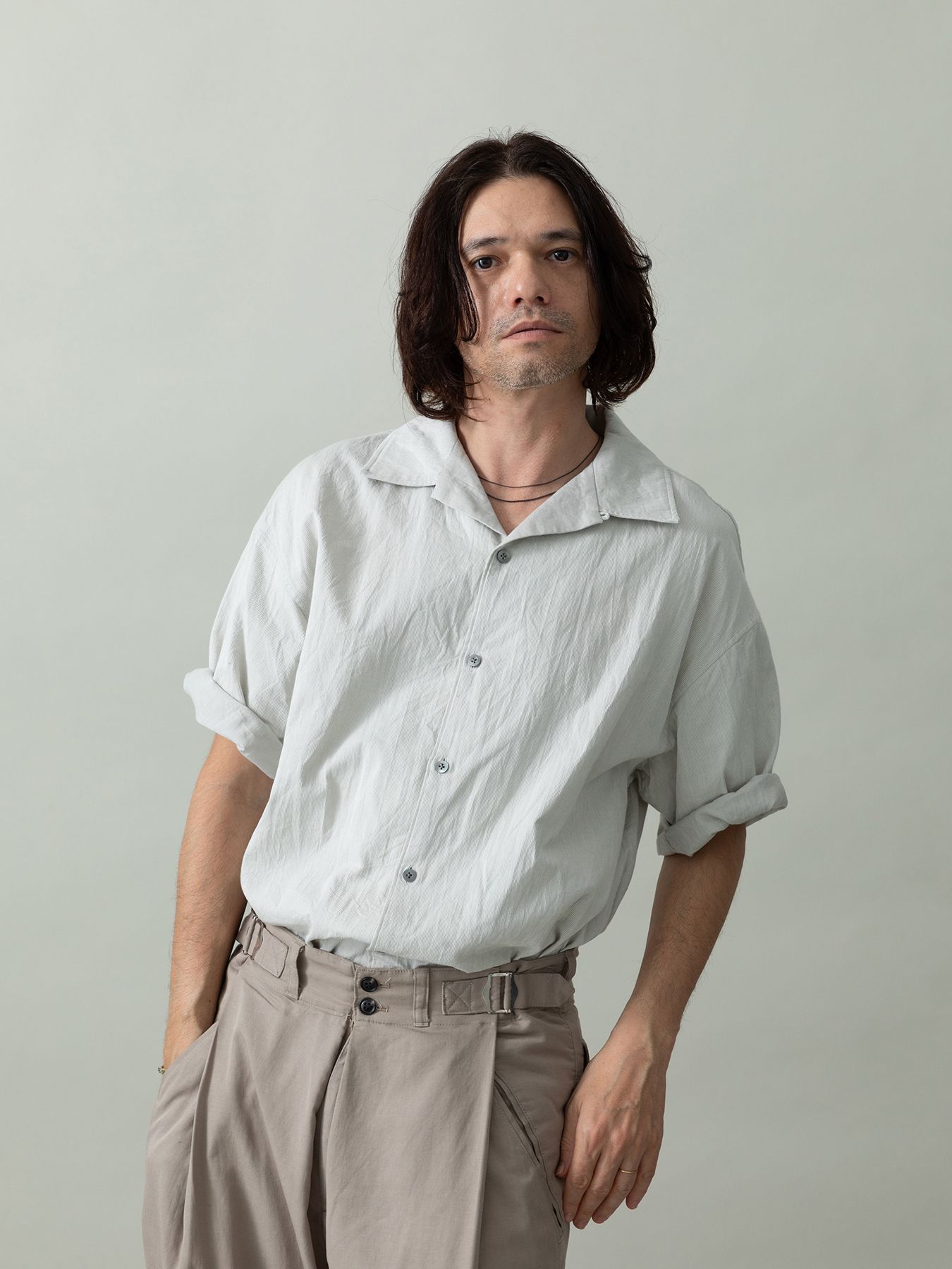 【予約品 2月1日(日) 締切】FLIPSHIRTS / オープンカラーシャツ / ライトグレー