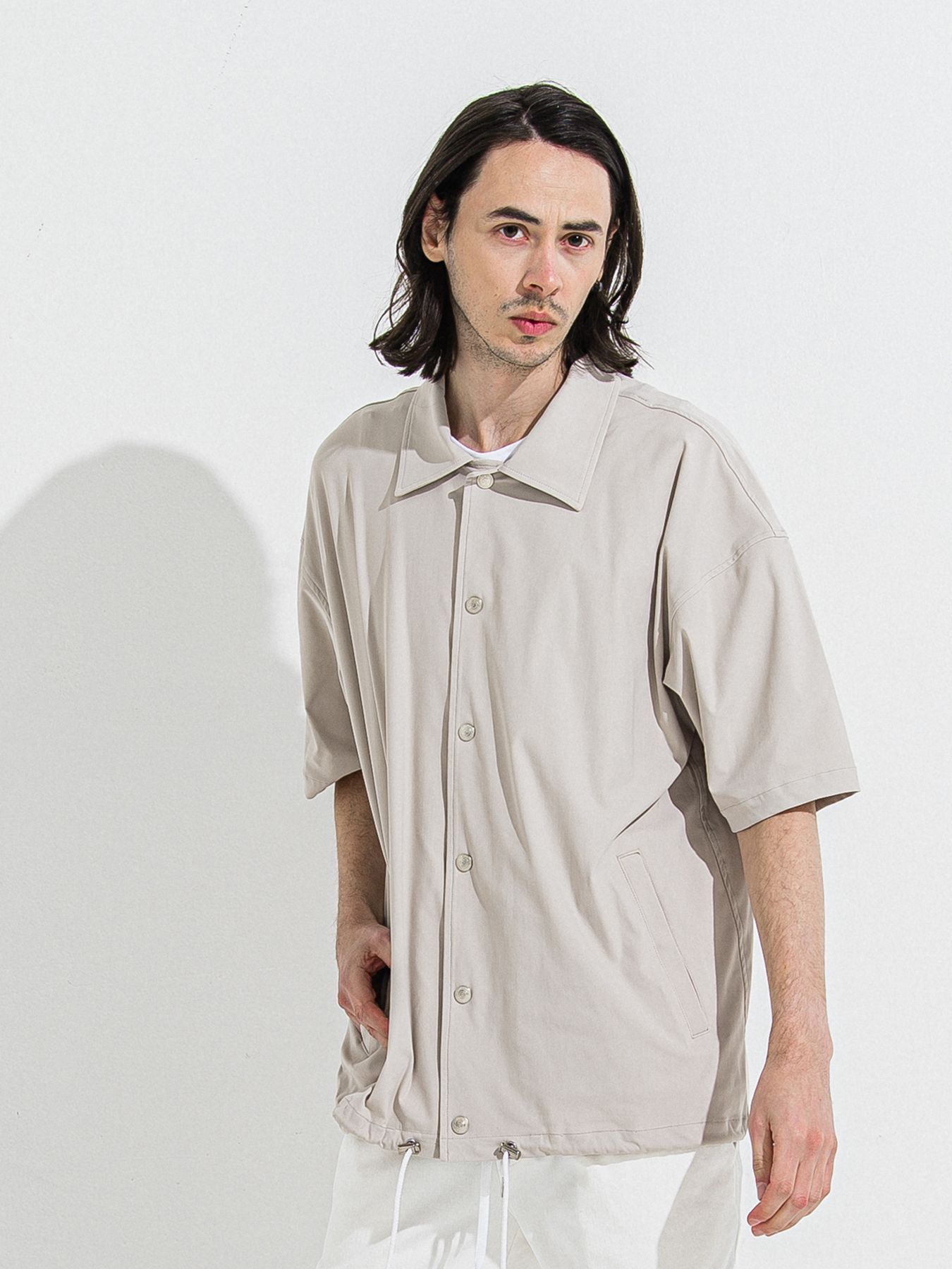 【予約品 】NYLON HALF COACH JACKET / グレージュ