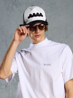 【予約品 1月25日(日) 締切】muta × wjk collection：wave cut-off mesh cap / ウェーブ カットオフ メッシュキャップ / ブラック×ホワイト