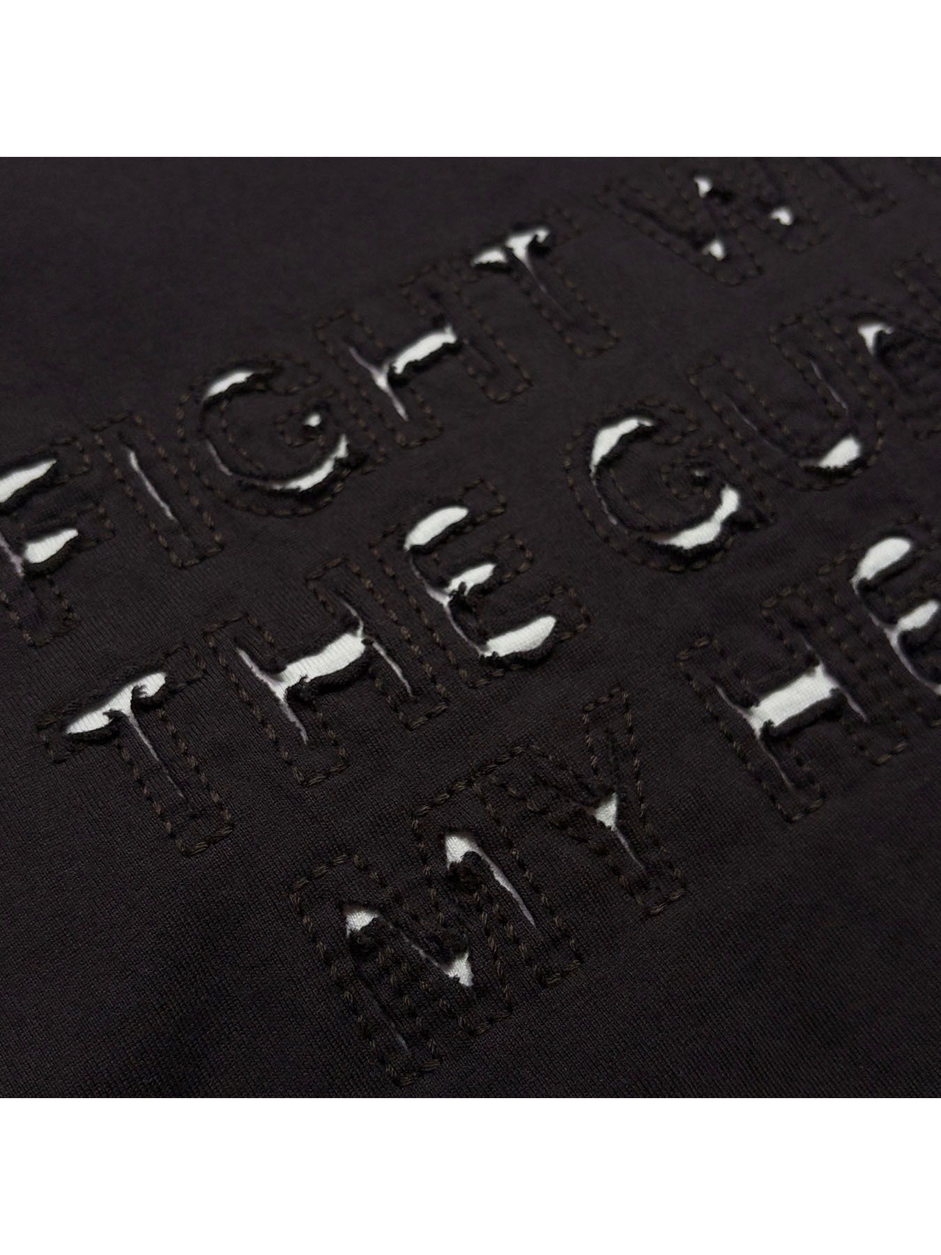 【予約品 3月9日(月) 18:00 締切】EMB CUT W FACE T / メッセージ刺繍 カット Wフェイス ロンT / ブラック×ホワイト