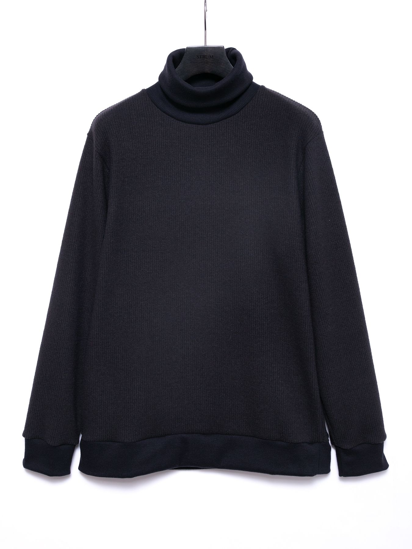 【予約品 4月6日(月) 締切】Acrylic Wool Knit Turtleneck Cut&Sew / アクリルウールニット タートルーネック ニットソー / ダークグレー