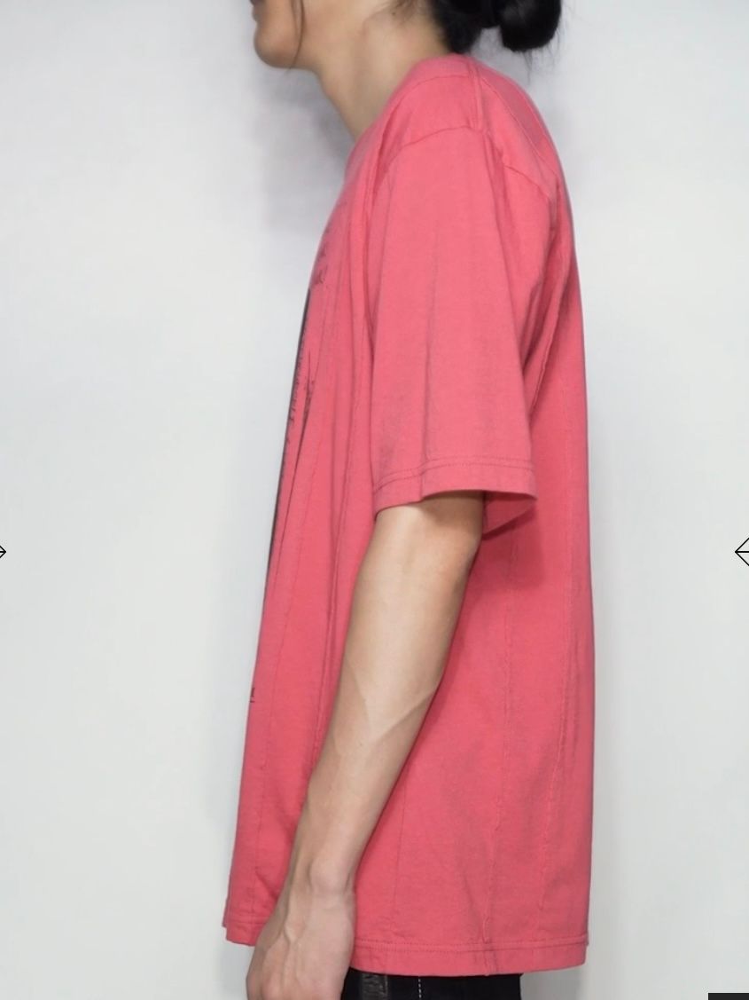 コラボ30/- ナチュラルソフト天竺『 FxxK THE WORLD』ワイド Tシャツ（オーバーサイズ） - RED