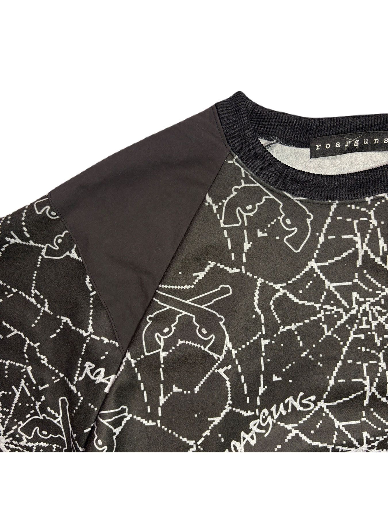 【予約品 3月9日(月) 18:00 締切】SPIDER PRINT T / スパイダープリント フリース ロンT / ブラック×グレー