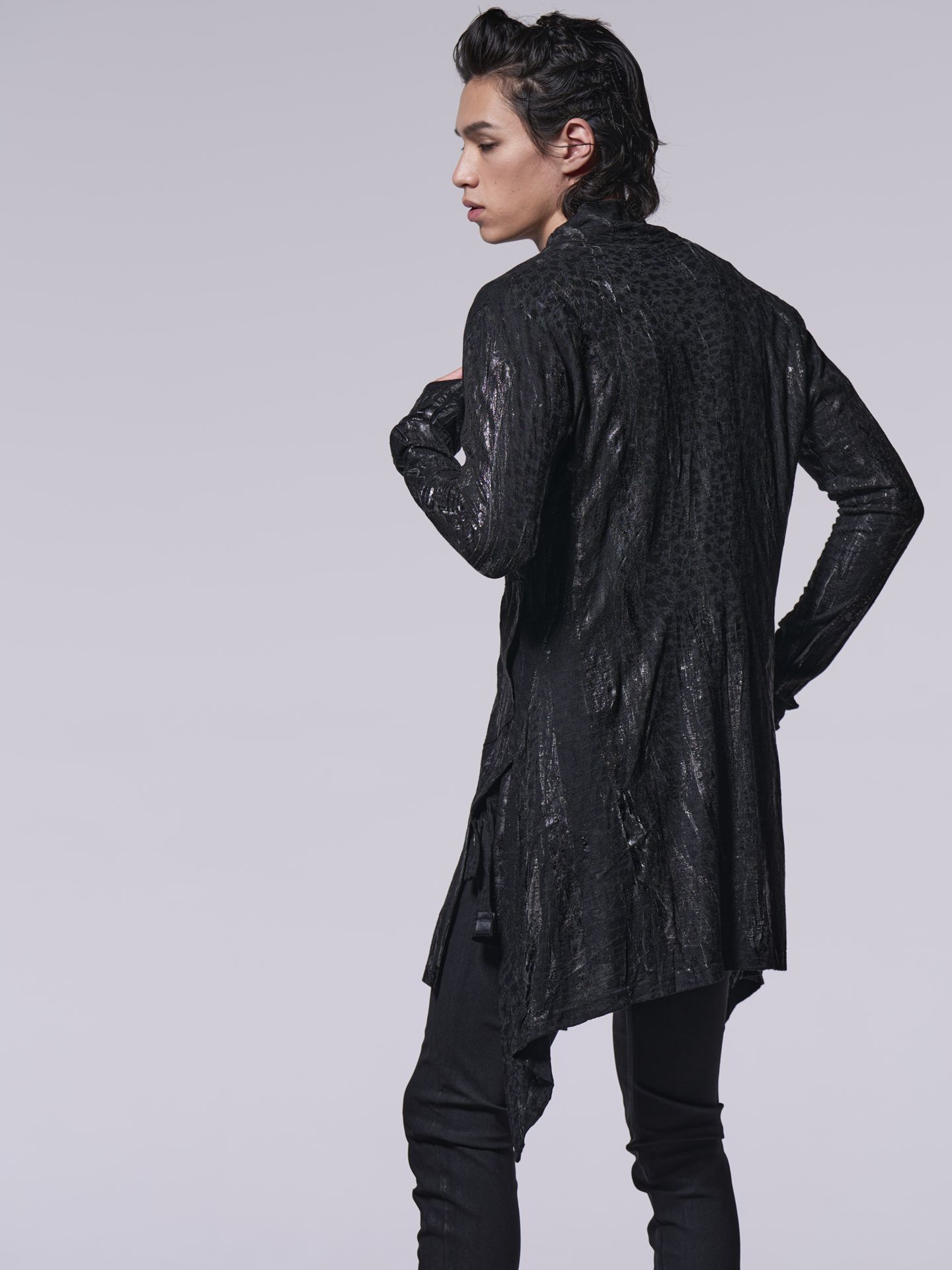 《予約品》 FlareShawlCardigan / ショールカーディガン / ブラックHAKU
