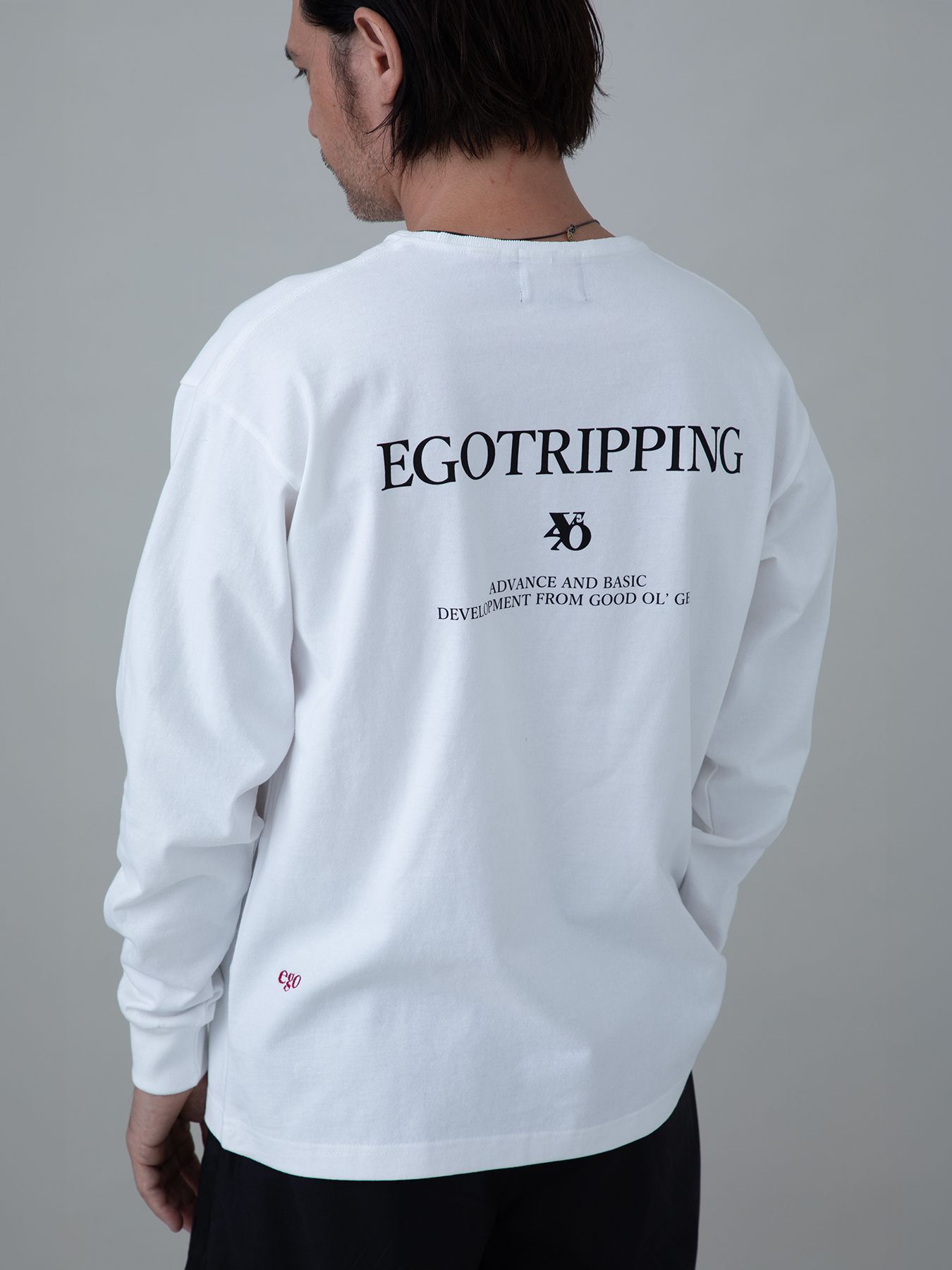 【予約品 10月26日(日) 締切】PRINTTEE-B long / ロゴプリントカットソー / WHITE