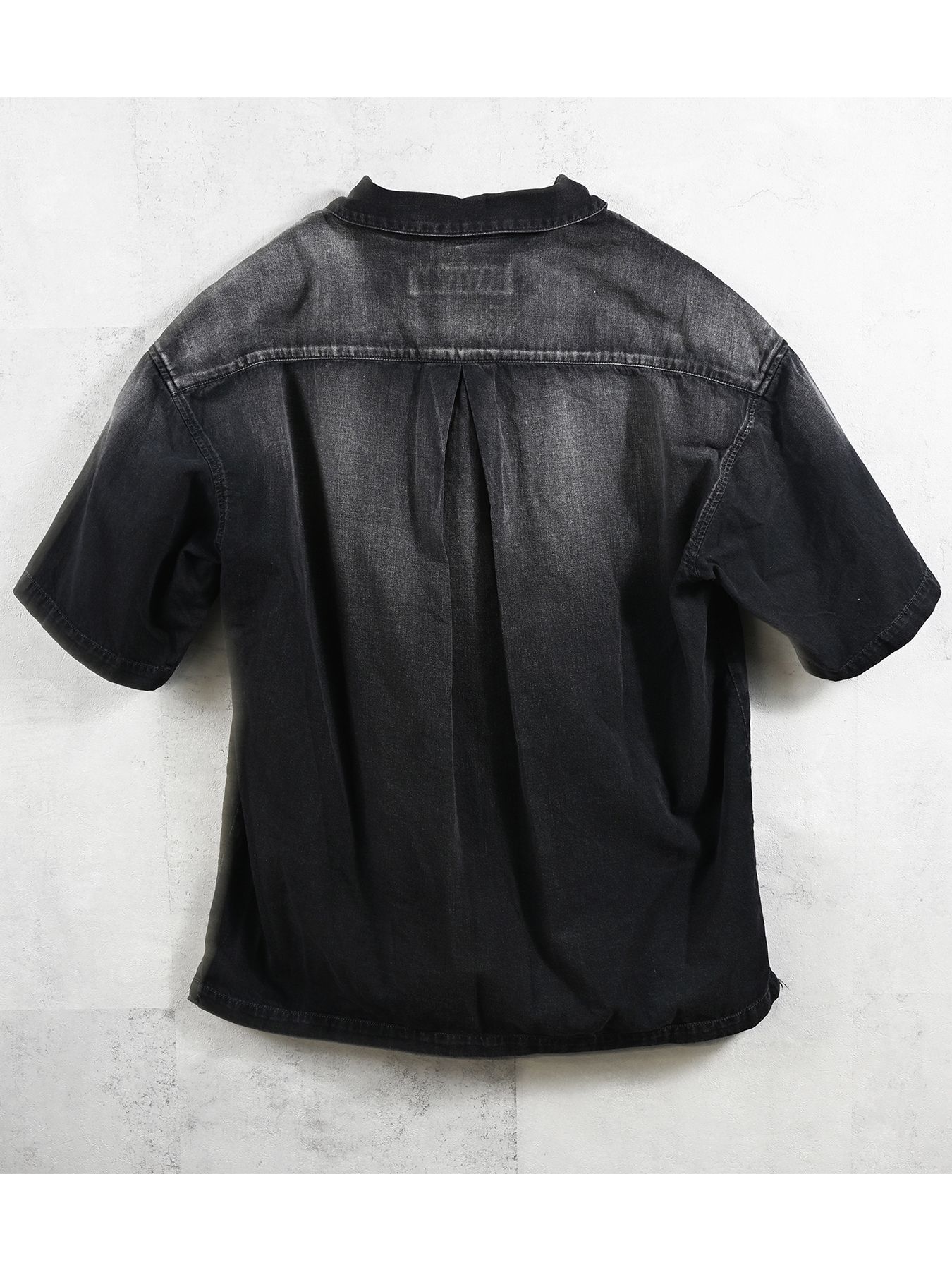 【予約品 】ZACK HALF DENIM SHIRT / ザックハーフスリーブデニムシャツ / ブラックプリント