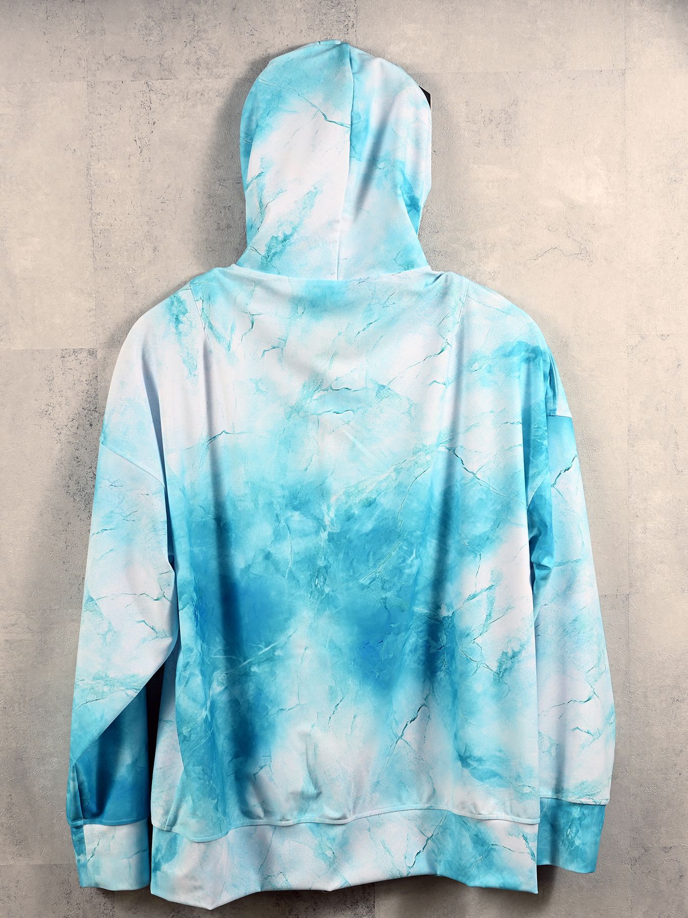 【予約品 】RASH OVER ZIPUP HOODIE / ラッシュガード オーバーサイズジップアップパーカー / マーブルブルー
