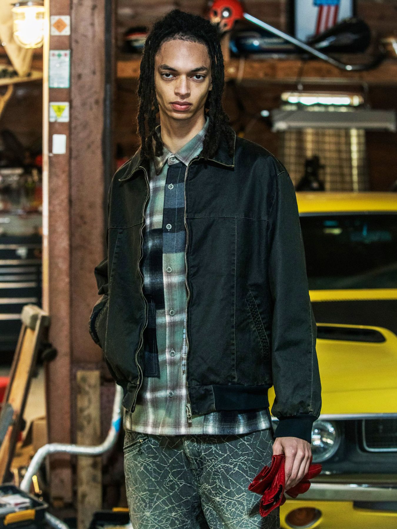 【予約品 3月9日(月) 18:00 締切】S.WASH COATING JKT / ストーンウォッシュ コーティング チノクロス ジップブルゾン / ブラック