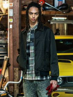 【予約品 3月9日(月) 18:00 締切】S.WASH COATING JKT / ストーンウォッシュ コーティング チノクロス ジップブルゾン / ブラック