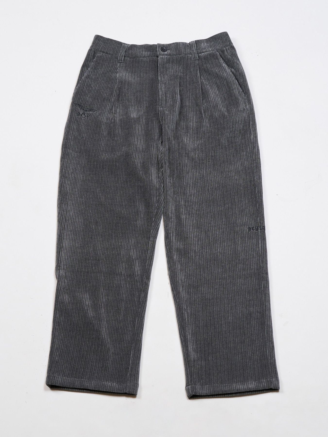 BOY EMBROIDERY CORDUROY PANTS / コーデュロイパンツ / グレー