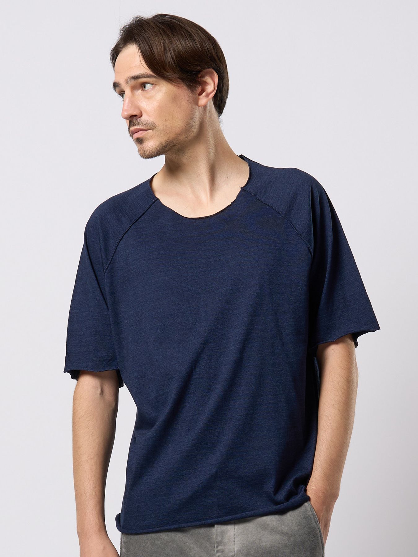 【予約品 9月23日(火) 締切】vintage loose pin-tuck S/S / ヴィンテージ ルーズピンタック ショートスリーブ / インディゴ