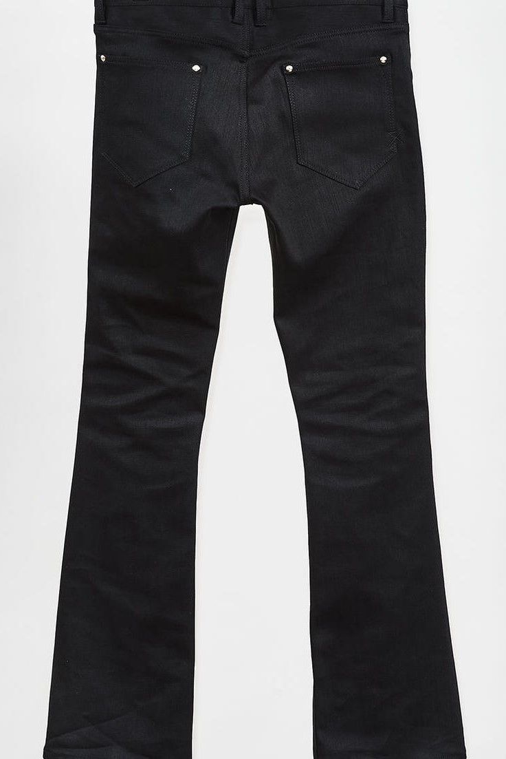 boot cut denim pants / ハイブリッドストレッチデニム ブーツカットパンツ / ブラック
