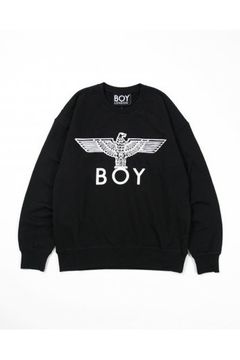 【JAPAN LIMITED】 EAGLE BOY CREWNECK SWEAT / ブラック×ホワイト 【BOY LONDON】