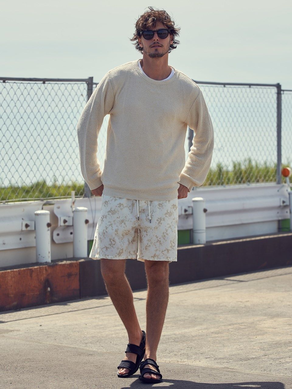 《予約品》 boucle summer knit  / サマーニット / ホワイト