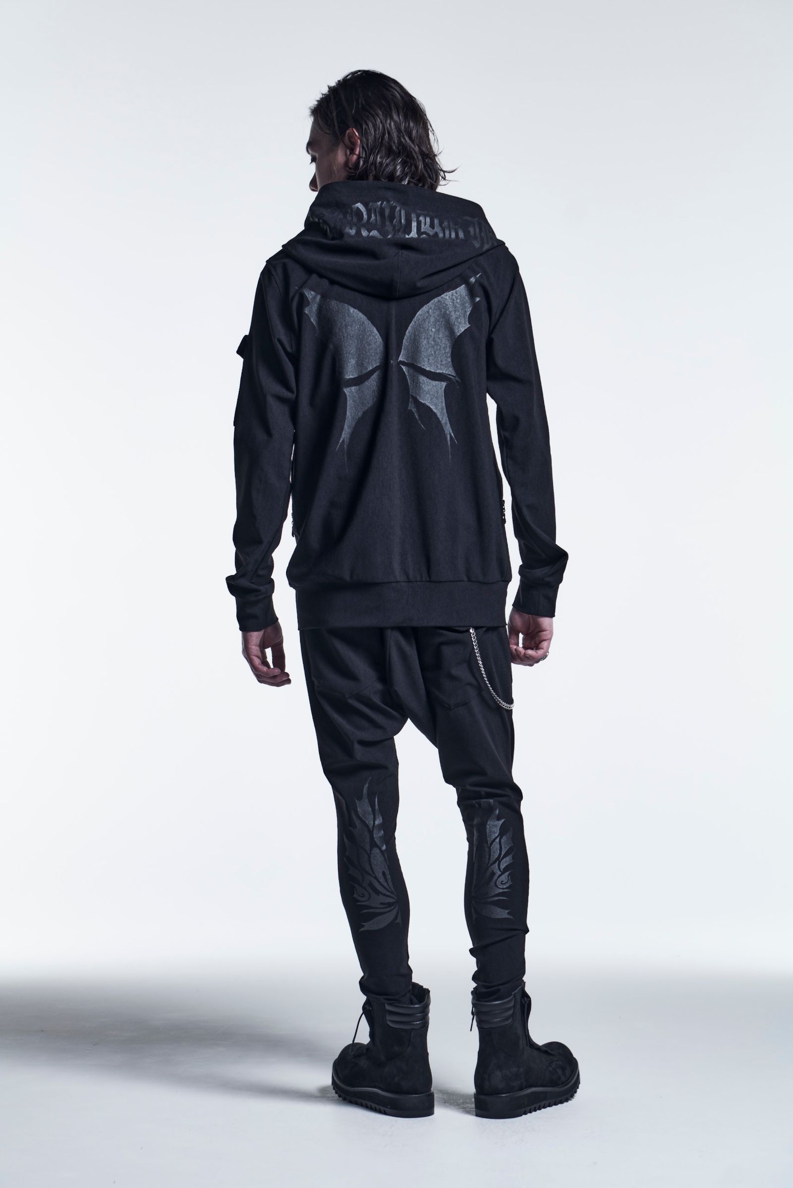 Hoodie HighTension / Black+BlackPrint 【kiryuyrik】