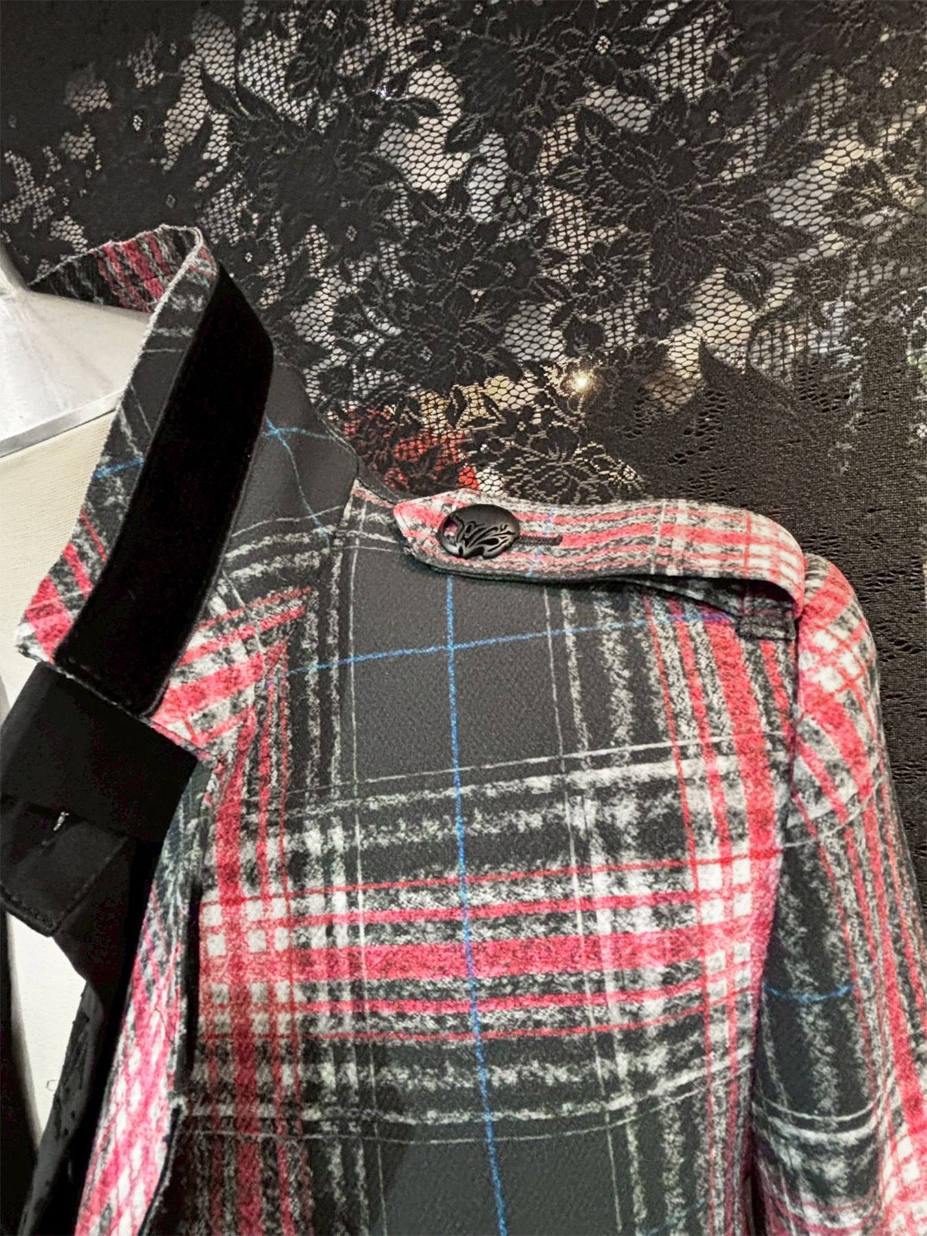 【予約品 1月4日(日) 締切】Trimming Stand Collar Jacket / トリミング スタンドカラージャケット / ブラック&ピンク