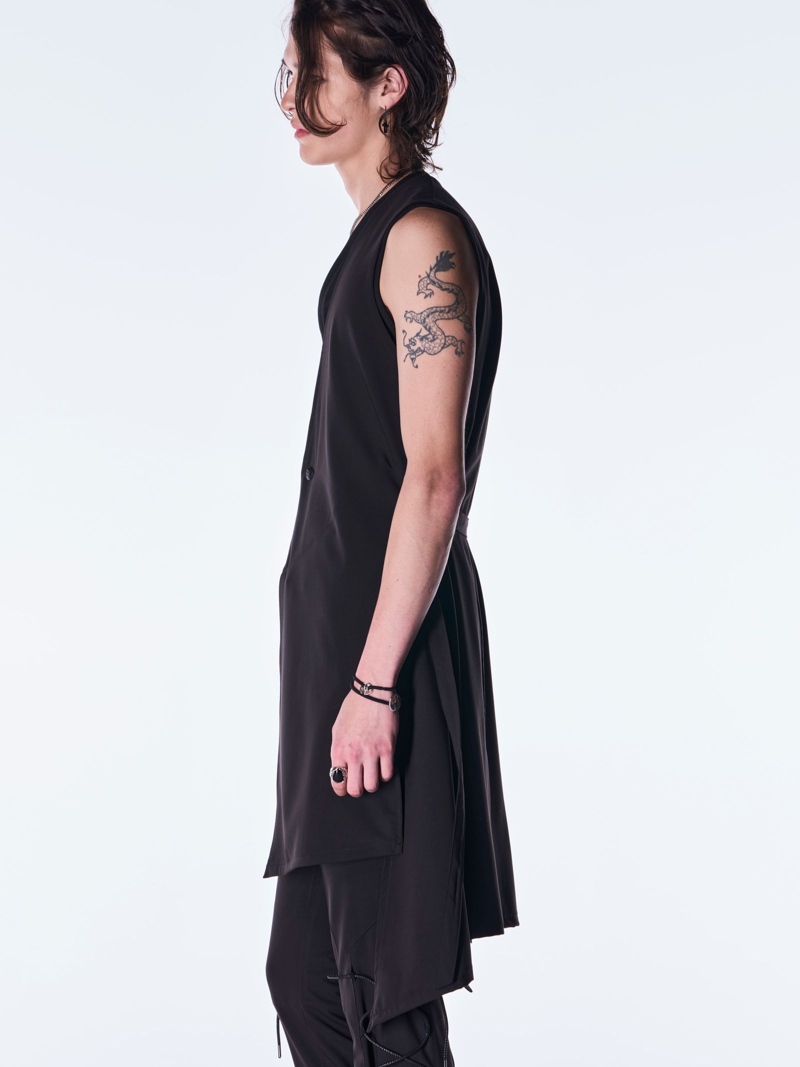 【予約品 6月29日(月) 締切】PE Gabardine Flare Vest / フレアベスト / ブラック
