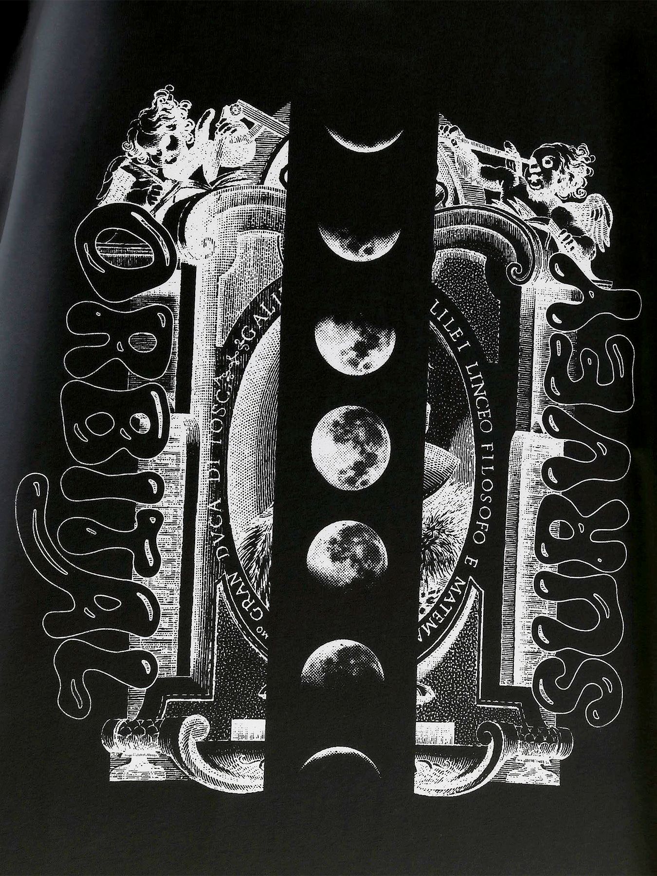 【予約品】ORBITAL WIDE-TEE / プリントワイドTシャツ / ブラック【QUOLT】