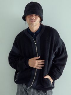 【予約品 】BOALITE / ウール ジップアップ ブルゾン / ブラック