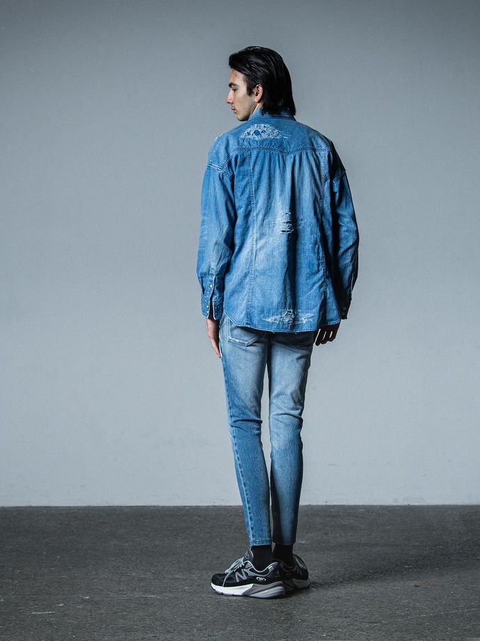 《予約品》 JAMES OVER DUNGAREE SHIRT  / オーバーウエスタンシャツ / インディゴクラッシュ