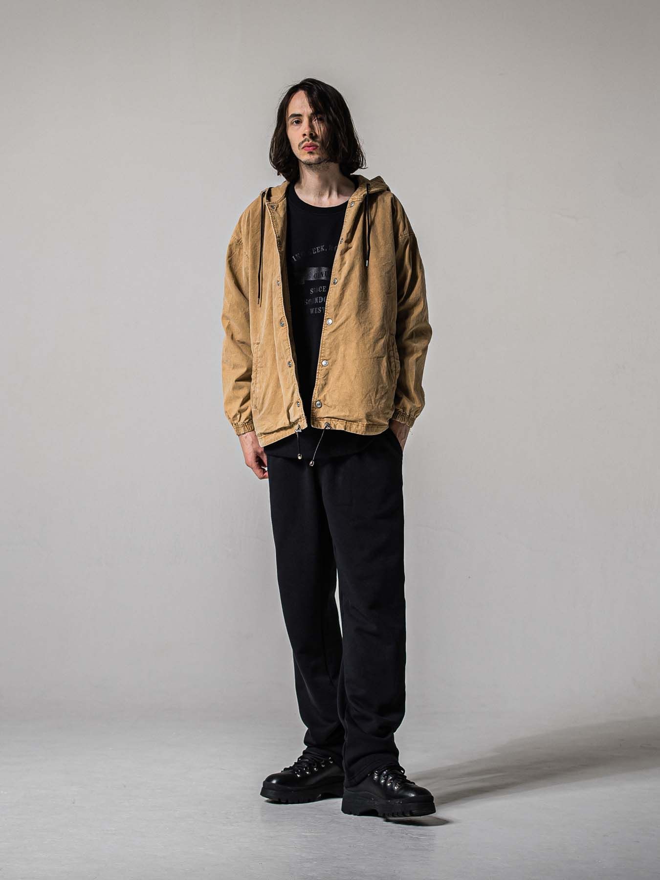 【予約品 11月16日(日) 締切】HF URAKE WIDE TUCK PANTS / 裏毛 セミワイドシルエット ワンタック イージーパンツ / ブラック