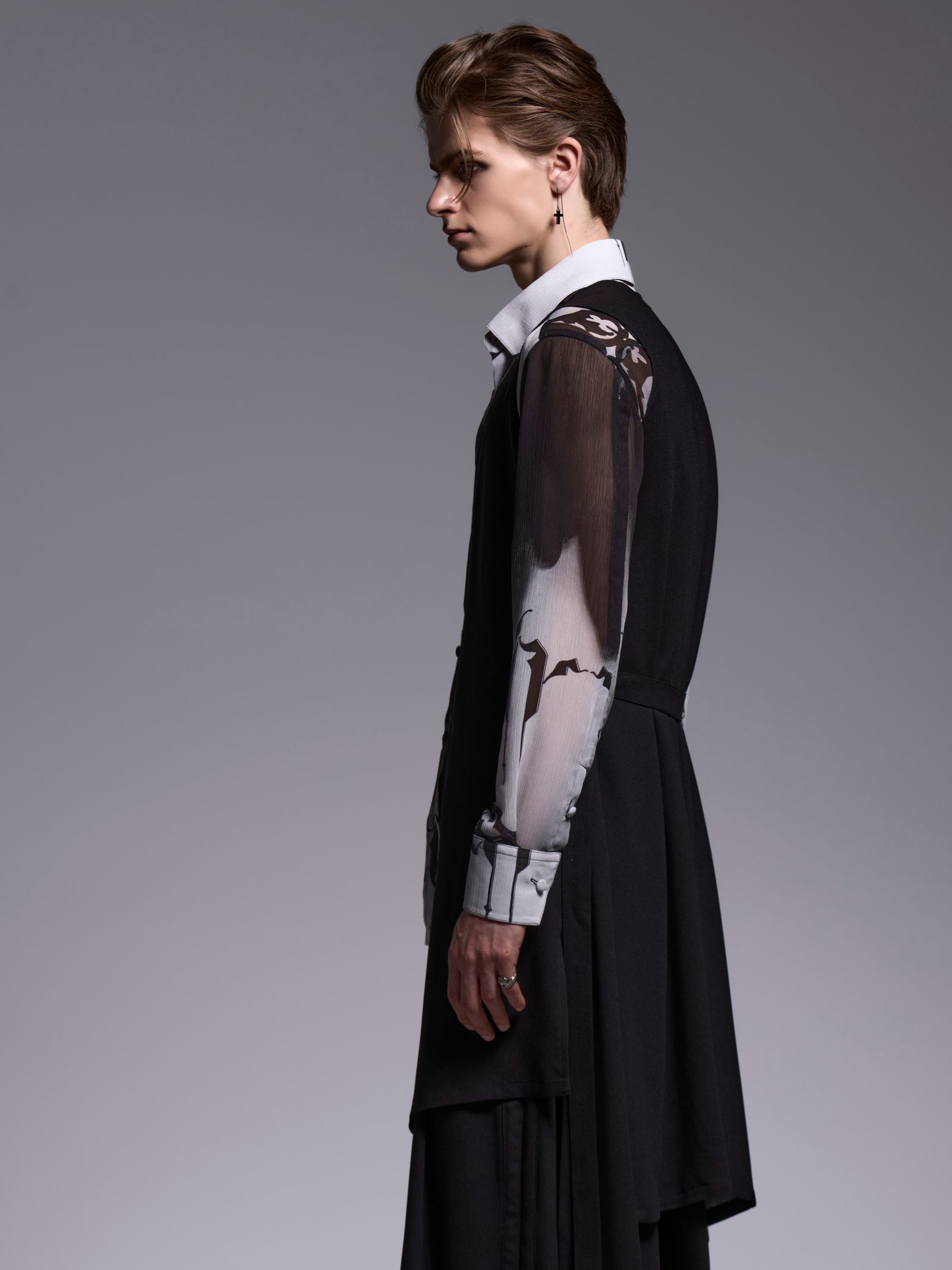 【予約品 1月4日(日) 締切】Long Flare Vest / ロングフレアベスト / ブラック