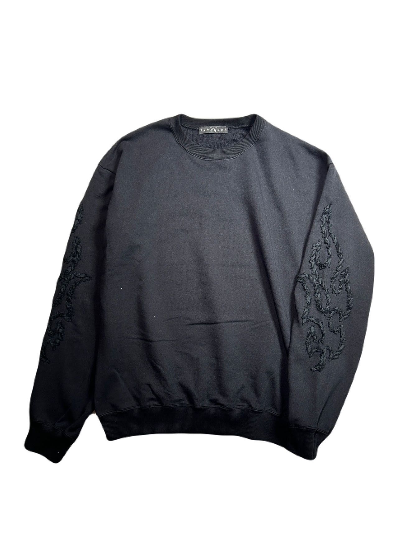 【予約品 8月10日(日) 締切 】FIRE EMBRO SWEAT CRY / ファイヤー エンブロイダリー スウェット / クリスタル ブラック