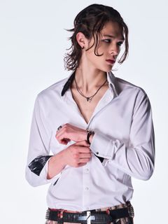 【予約品 6月29日(月) 締切】Fancy Twill Cuffs Button Shirt / カフスボタンシャツ / ホワイト