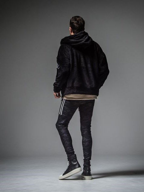 boa zip loose hoodie / ボアフリース / ブラック 【RESOUND CLOTHING】 RC30-C-008