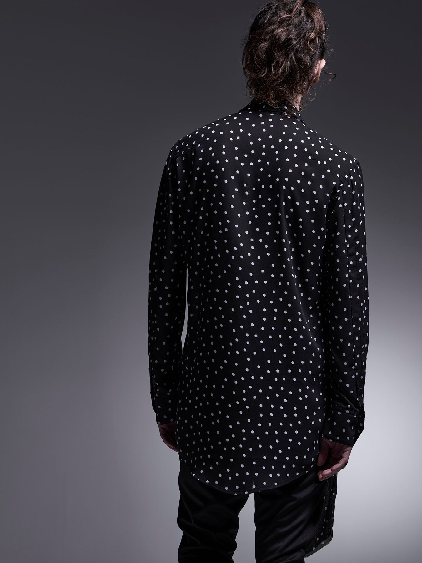 【予約品 7月13日(日) 締切】Stoal Shirt / ストールシャツ / 水玉ブラック