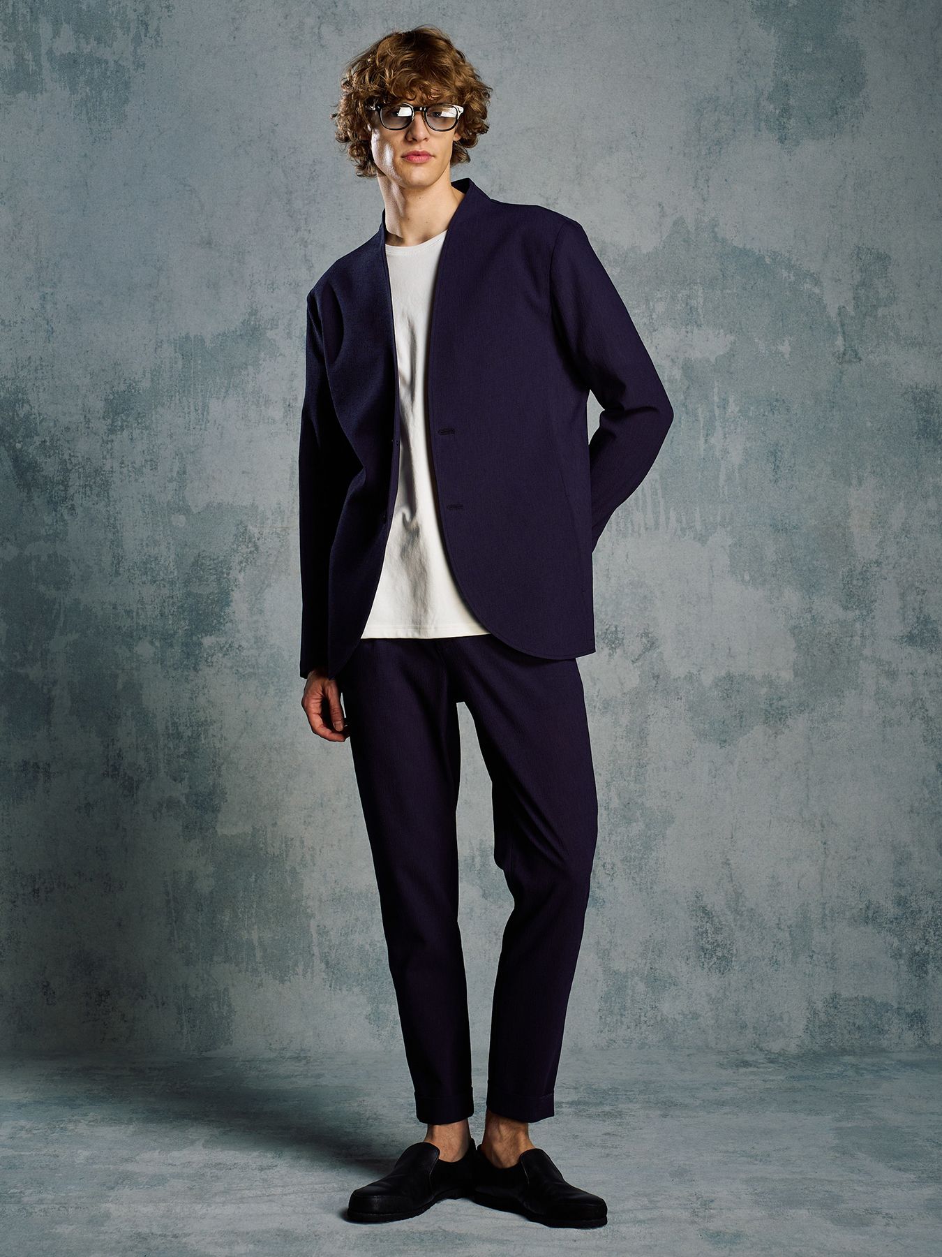 【予約品 1月25日(日) 締切】tuck slim slacks / タックスリムスラックス / ネイビー