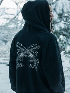 【予約品 3月9日(月) 18:00 締切】CROSSGUN CRY HOODIE / クリスタルクロスガン ジップフーディ / ブラック