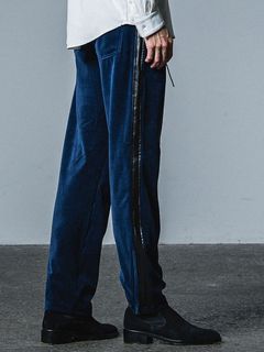 《予約品》 VELOUR SEMI WIDE PT  / ベロアラインワイドパンツ / ネイビー