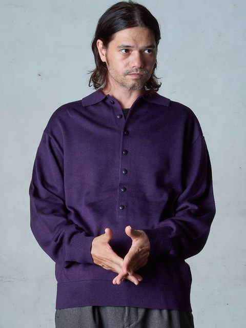 【予約品】 POLOPRO / ニットポロ / パープル