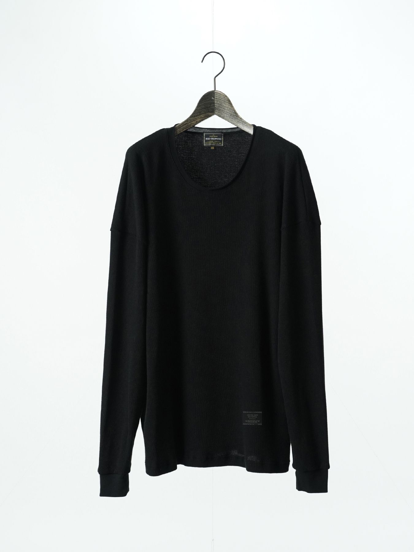 【予約品 5月27日(水) 締切】WOOLTHERMAL-TEE / ローリングネックTシャツ / ブラック