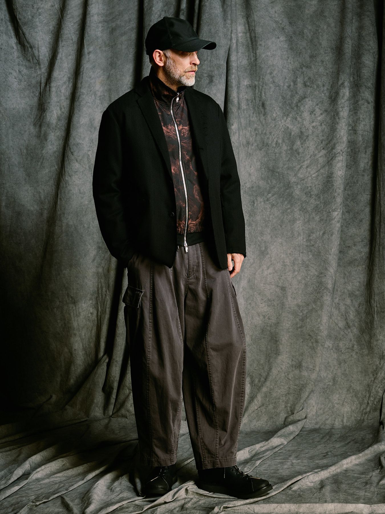 【予約品 4月19日(日) 18時締切】puckering track jacket / パッカリング トラックジャケット / スモークプリント