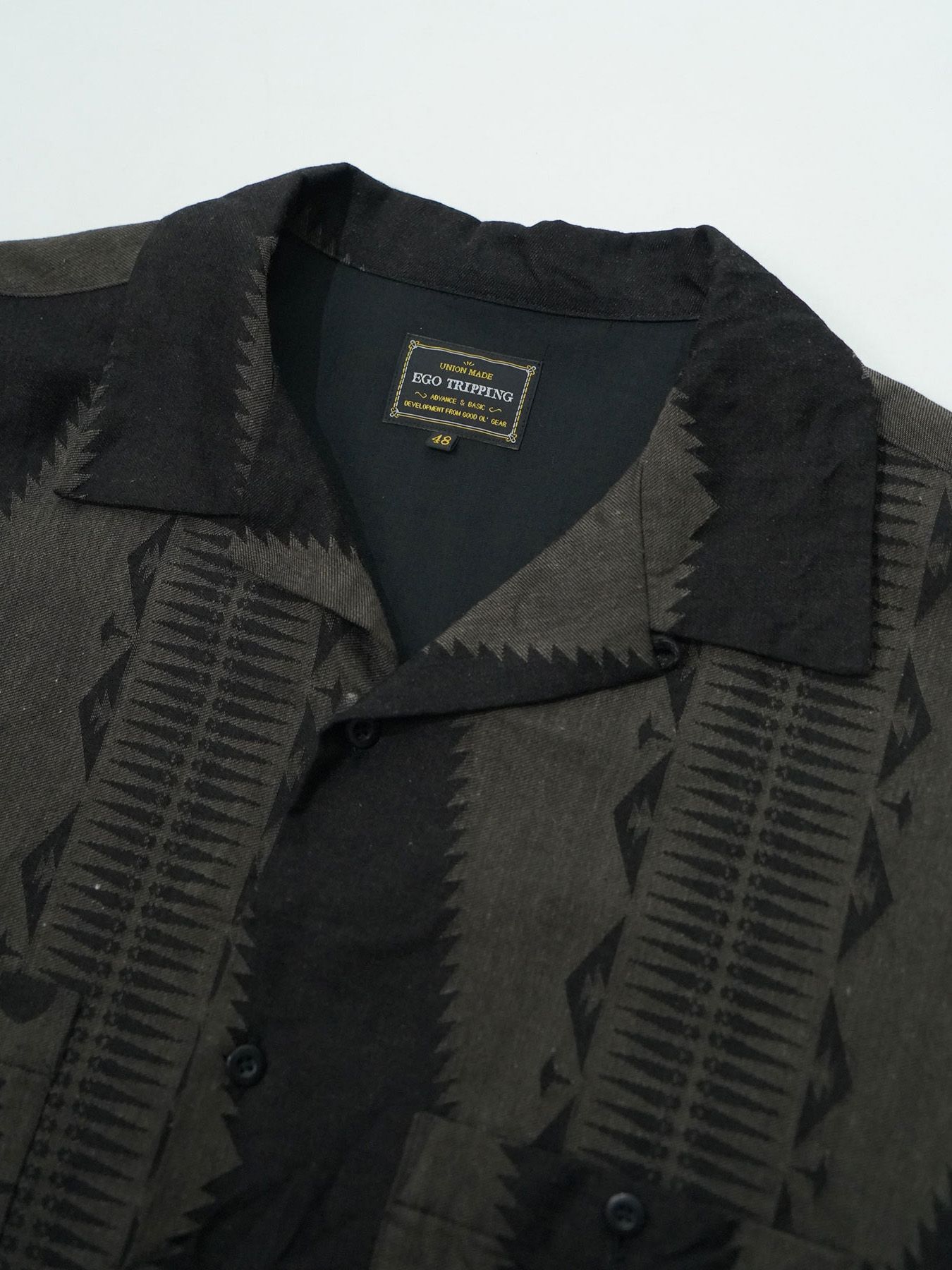 【予約品 6月2日(月) AM10時 締切】FOLKESTRIPE L/S / オーバーシャツ / チャコール×ブラック