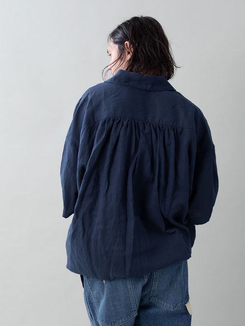 【予約品 5月6日(水) 締切】PLISSE-SHIRTS / ワークシャツ / ネイビー