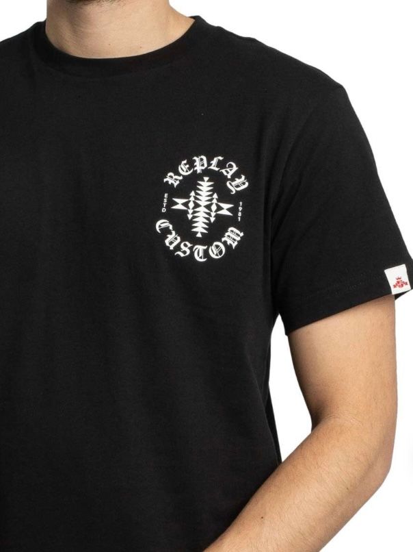 T-SHIRT フロントバックグラフィックTシャツBLACK 【REPLAY】