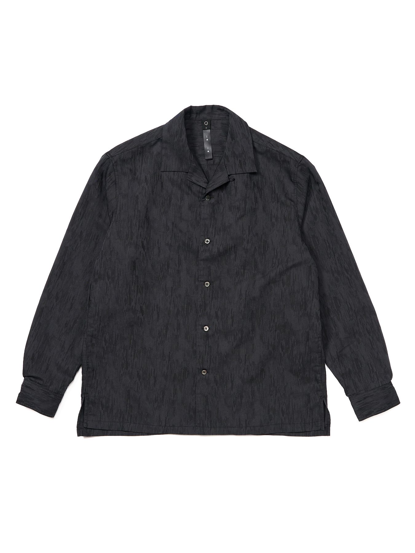 【予約品 9月23日(火) 締切】jacquard open collar shirt / ジャガード オープンカラーシャツ / ブラック