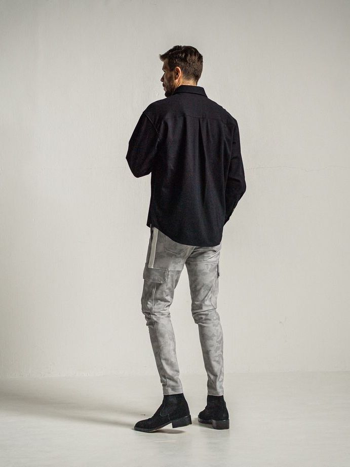 《予約9月1日18時締め》 jersey  jack shirts  / シャツ / ブラック