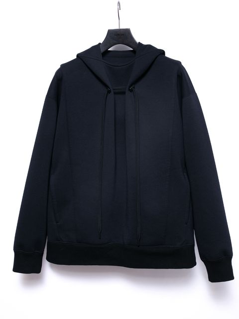 【予約品 4月6日(月) 締切】Three-layer Stretch Cardboard Knit Hoodie / スリーレイヤー ダンボールニット フーディー / ブラック